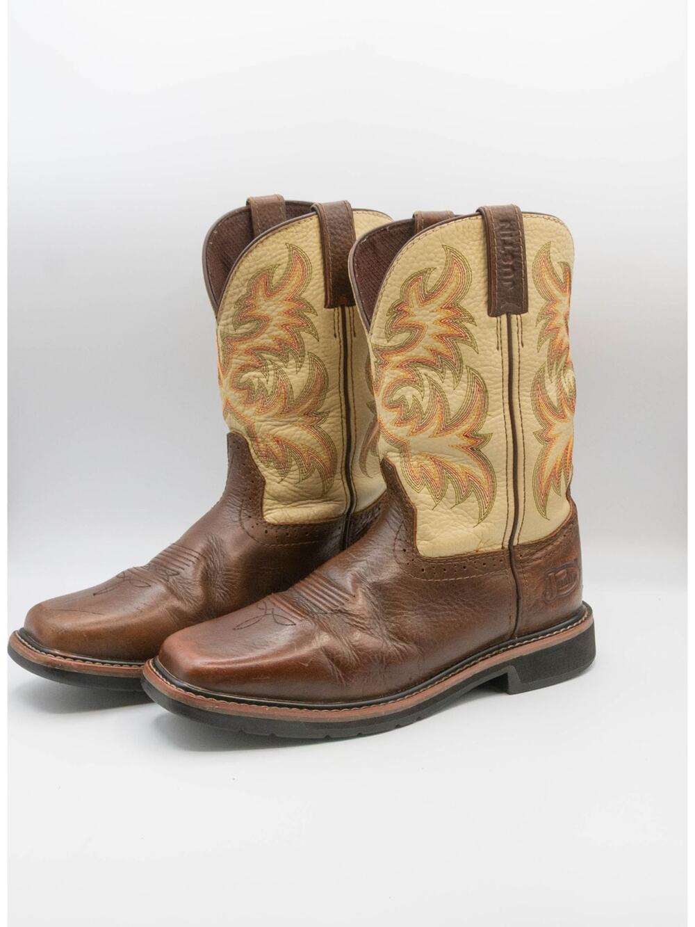 JUSTIN Mens Driller Steel Toe ASTM Certified Western Work Boots Size 8.5 EE